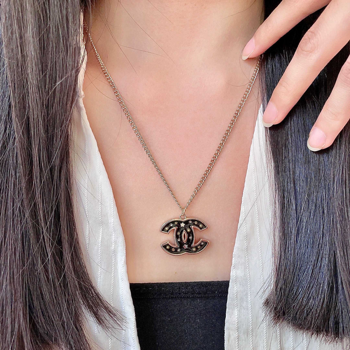 Martin Graham pendant necklace in polished metal-tone – main product view