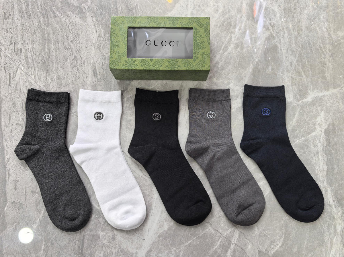 Gucci Small Circular Emblem Crew Socks - 5-Pair Set