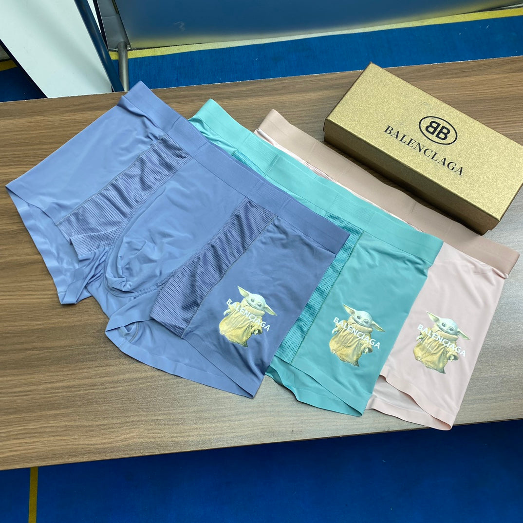 Balenciaga Blue, Pink & Turquoise Men's Boxer Briefs - 3-Piece Box