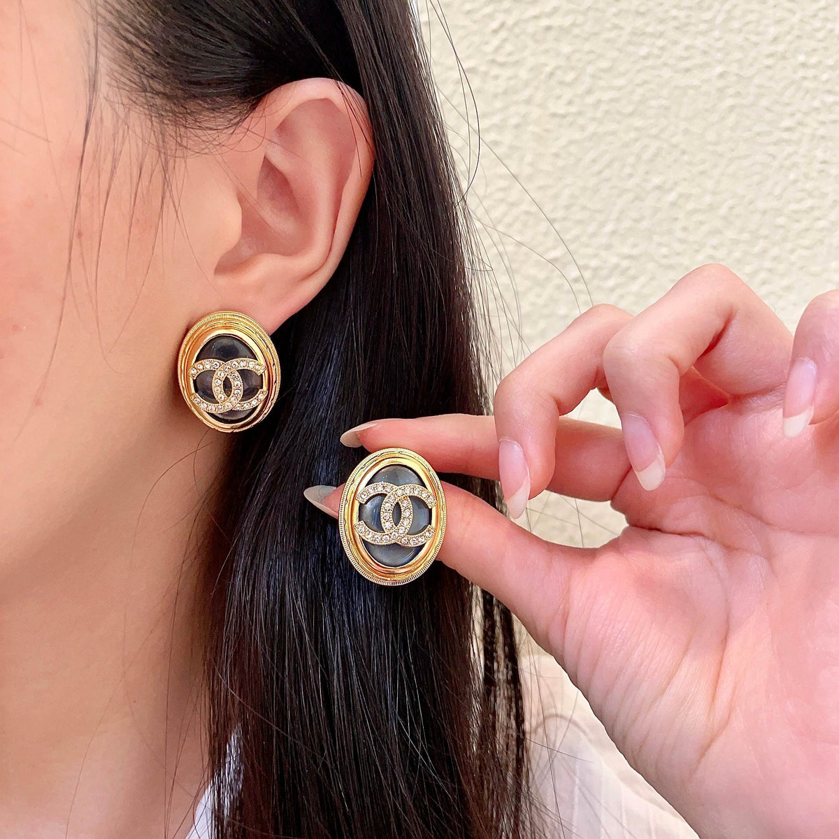 Martin Graham stud earrings in polished metal-tone – main product view