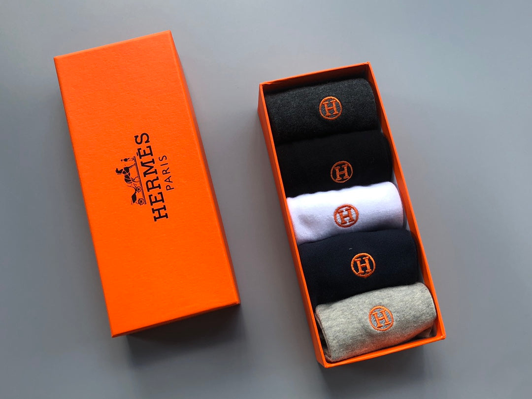 Hermes Crew Socks - 5-Pair Set