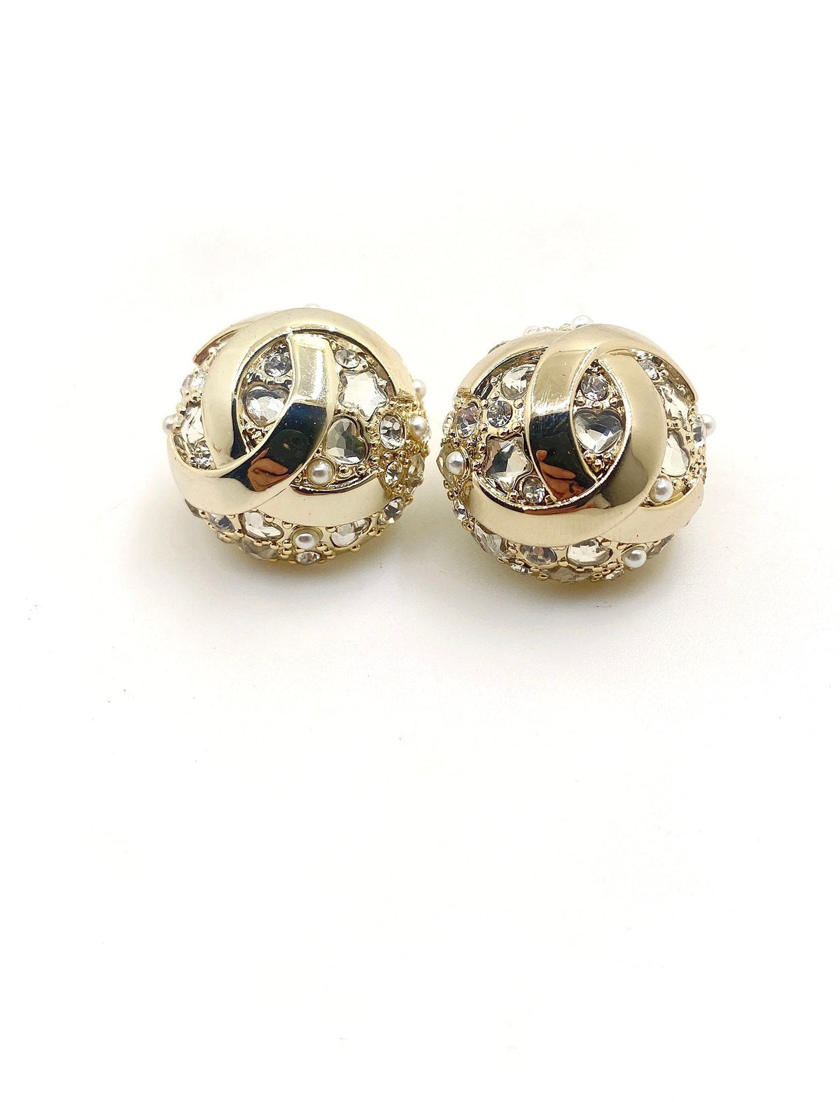 Martin Graham stud earrings in polished metal-tone – main product view