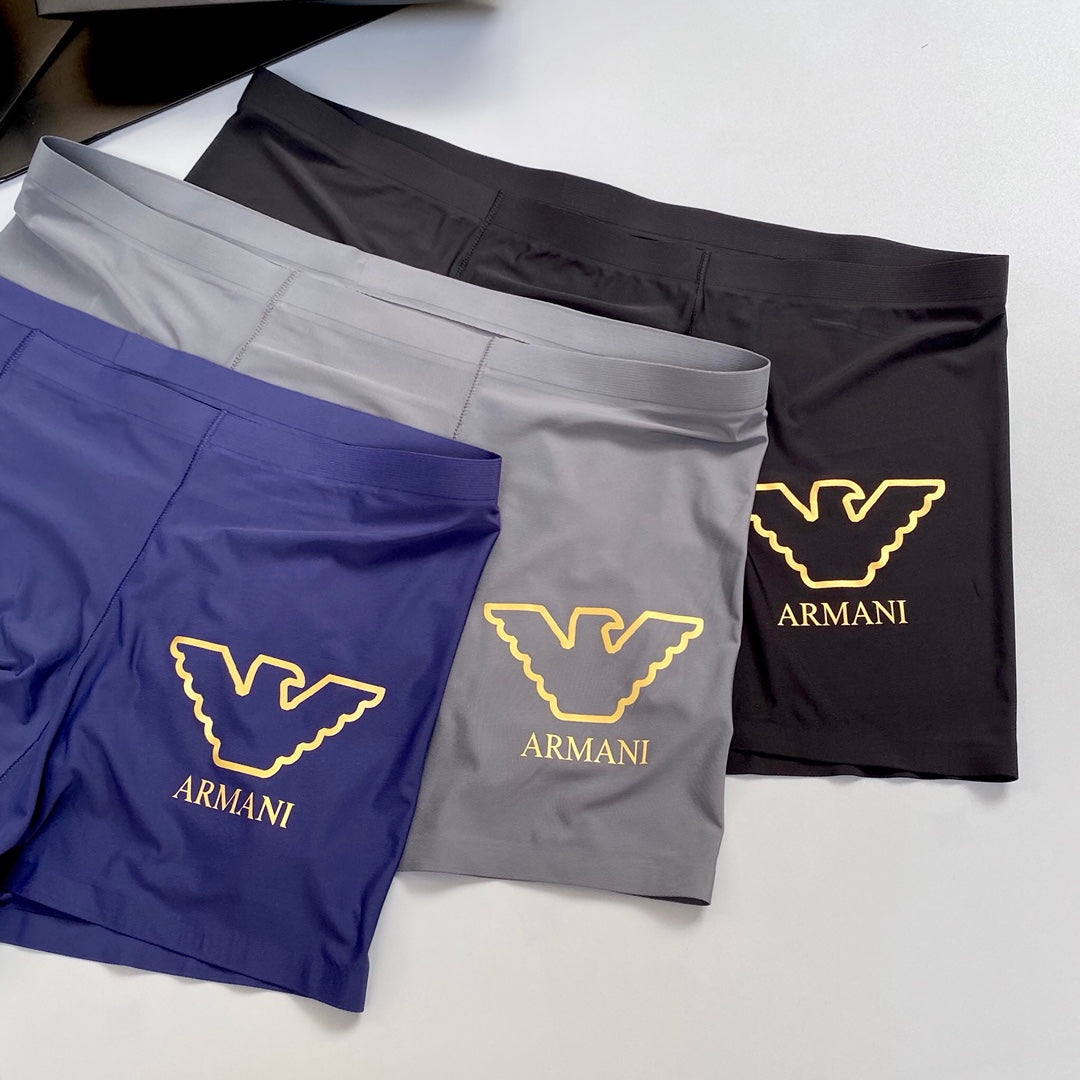 Emporio Armani Milk-Silk Men's Boxer Briefs - 3-Piece Box - Sizes L-XXXL