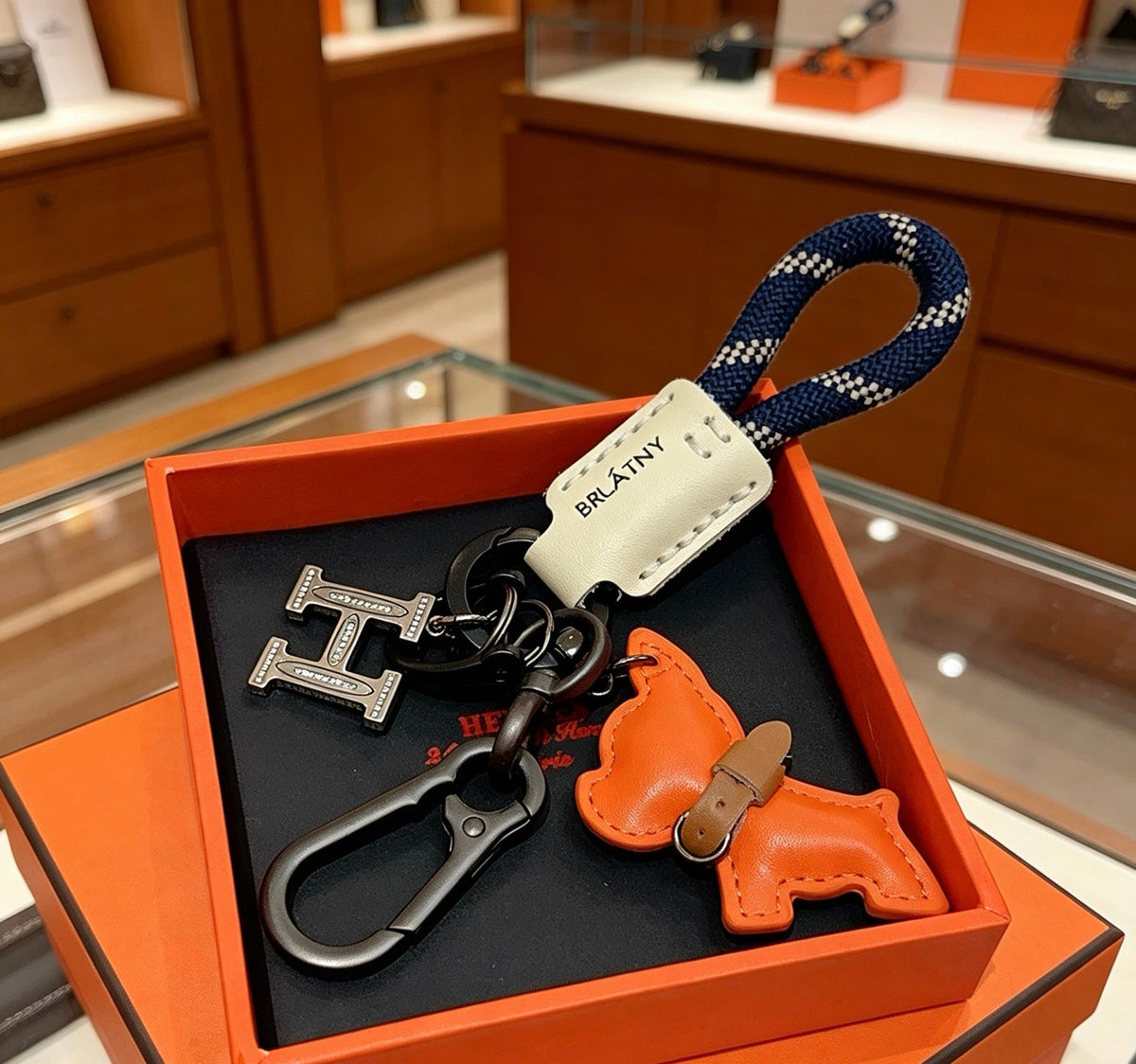 Martin Graham keychain in polished metal-tone – main product view