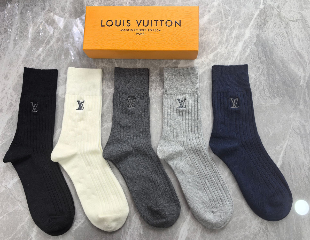 Louis Vuitton Cotton Crew Socks - 5-Pair Set