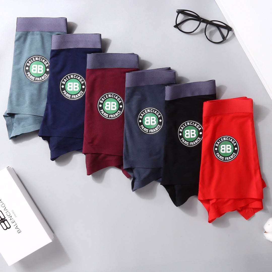 Balenciaga Circular Front Emblems Men's Boxer Briefs - 3-Piece Box
