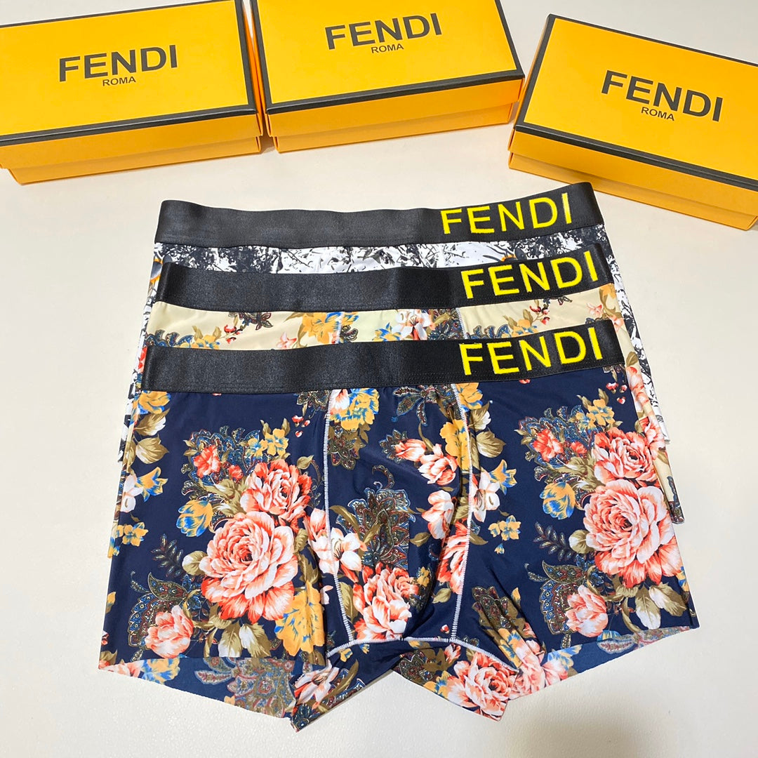 Fendi Ice-Silk Men's Boxer Briefs - 3-Piece Box - Sizes L-XXXL