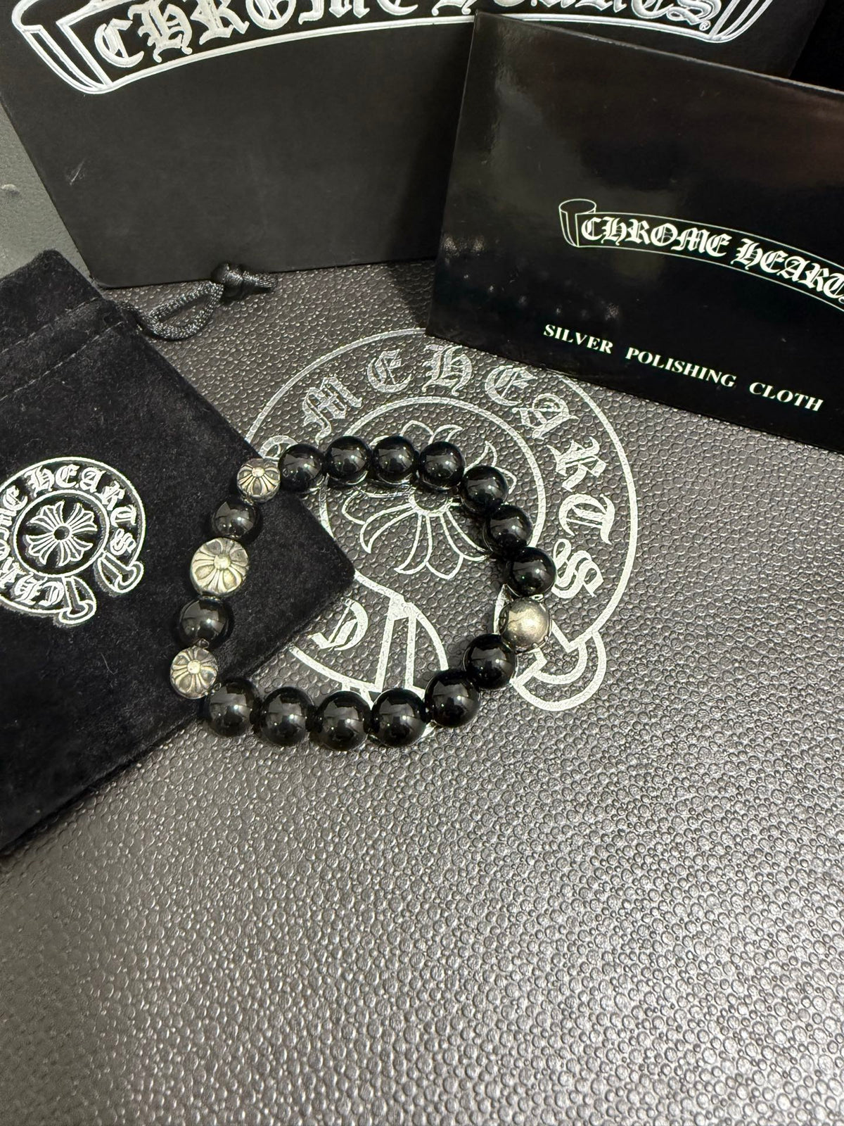 Martin Graham beaded bracelet in polished metal-tone – main product view