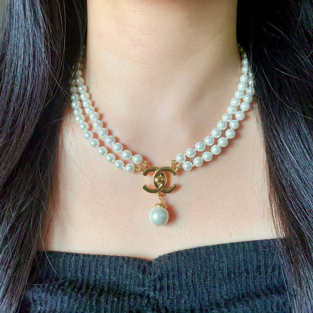 Martin Graham pendant necklace in polished metal-tone – main product view