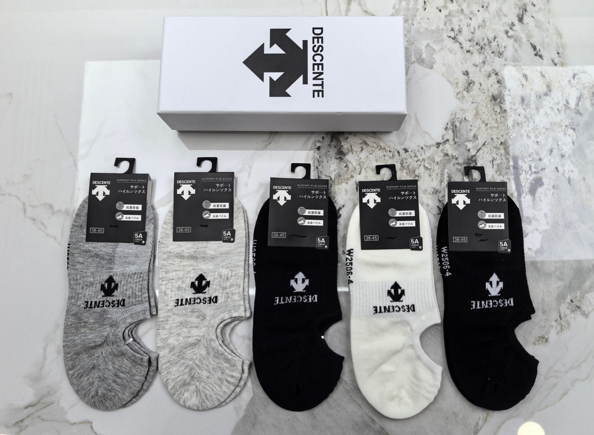 Descente Cotton Stay-Put Heel Low-Cut Socks