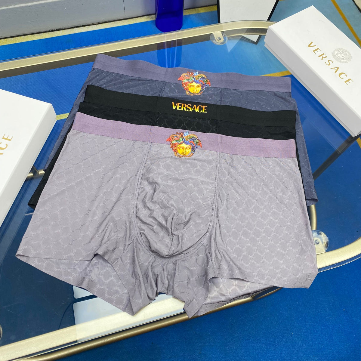 Versace Medallion Men's Boxer Briefs - 3-Piece Box