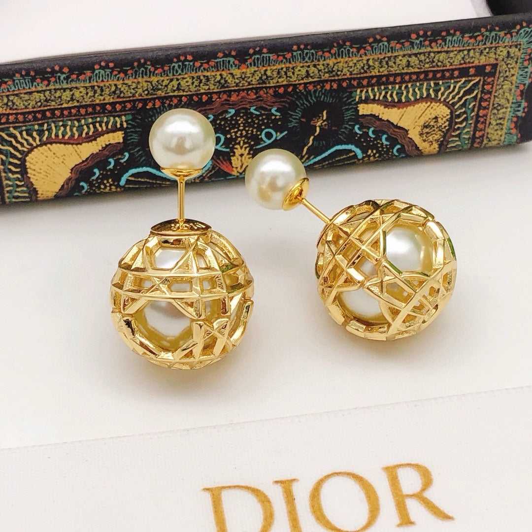 Martin Graham stud earrings in polished metal-tone – main product view