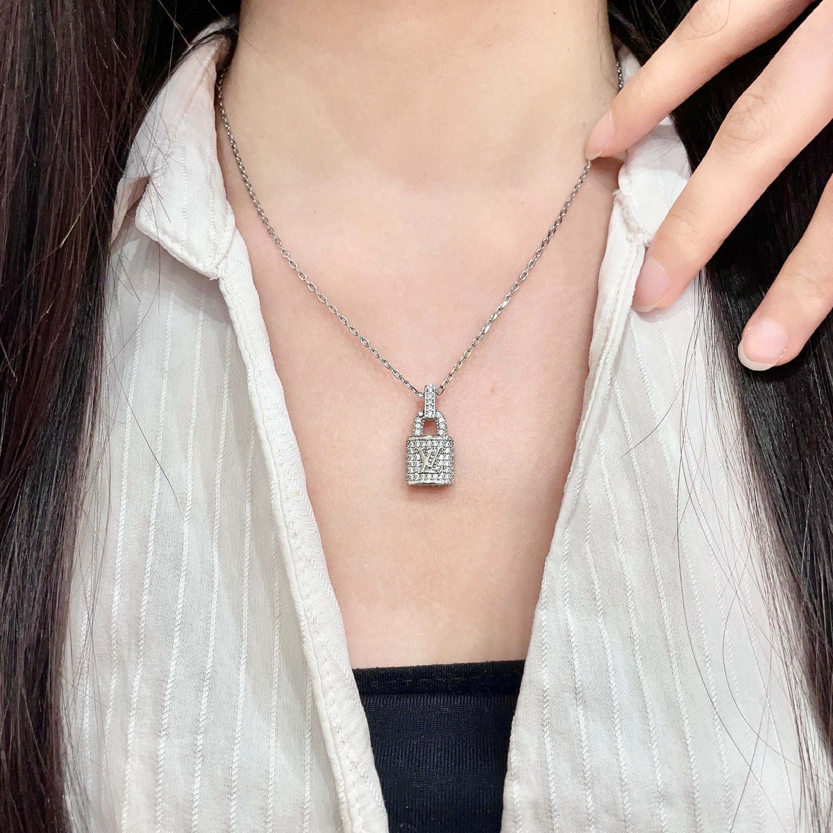 Martin Graham pendant necklace in polished metal-tone – main product view
