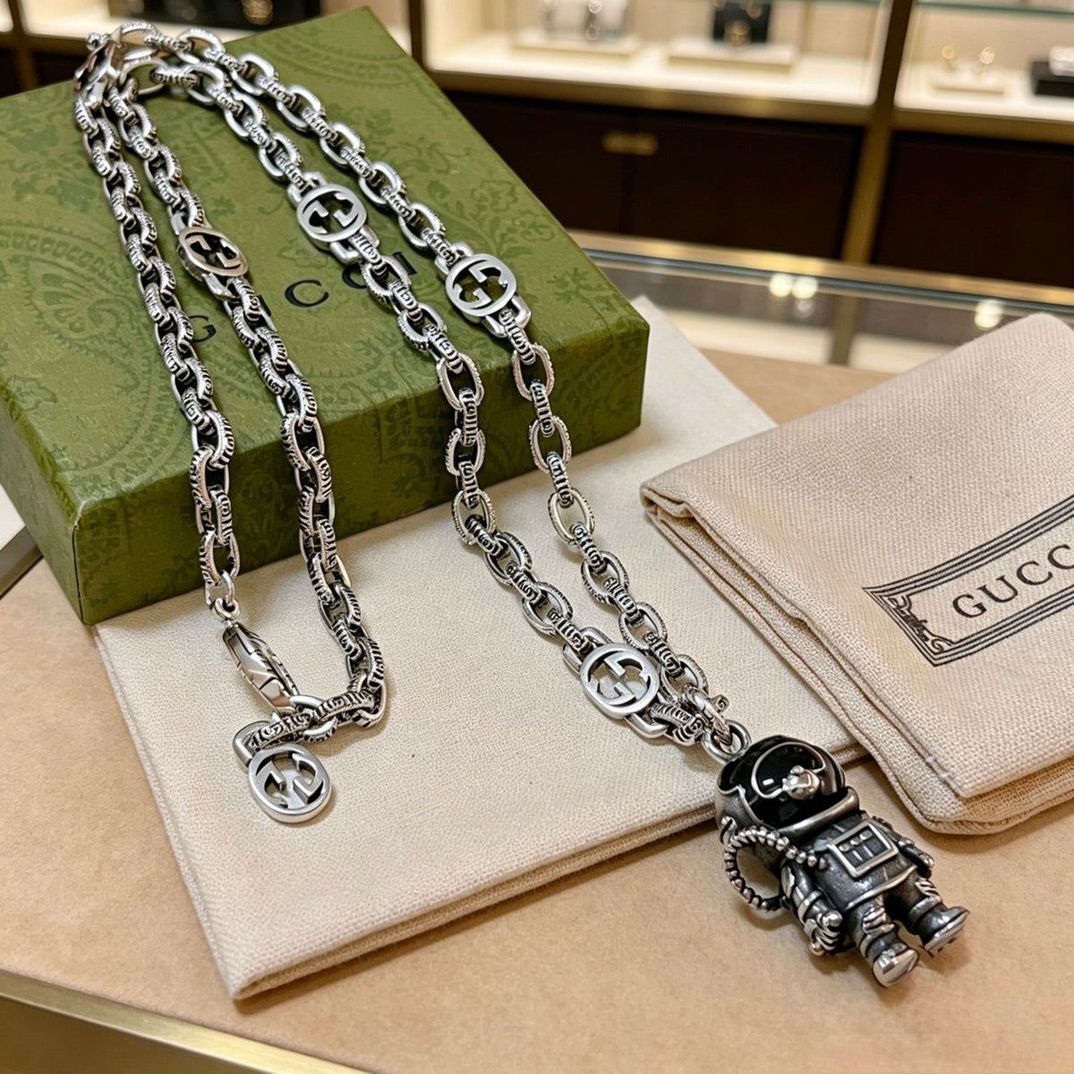Martin Graham pendant necklace in polished metal-tone – main product view