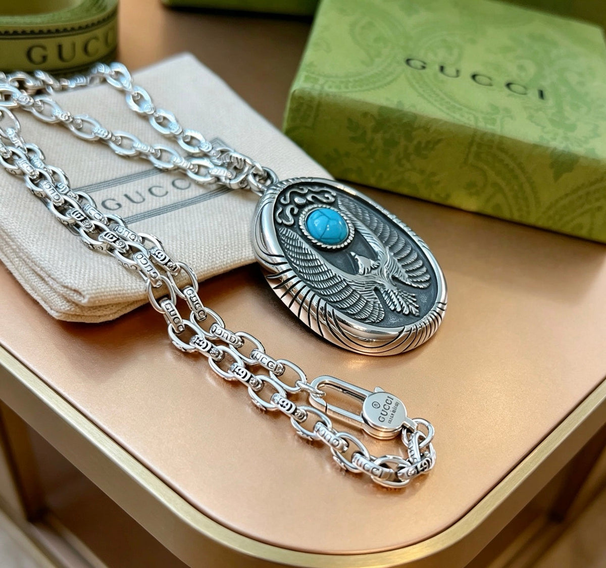 Martin Graham pendant necklace in polished metal-tone – main product view