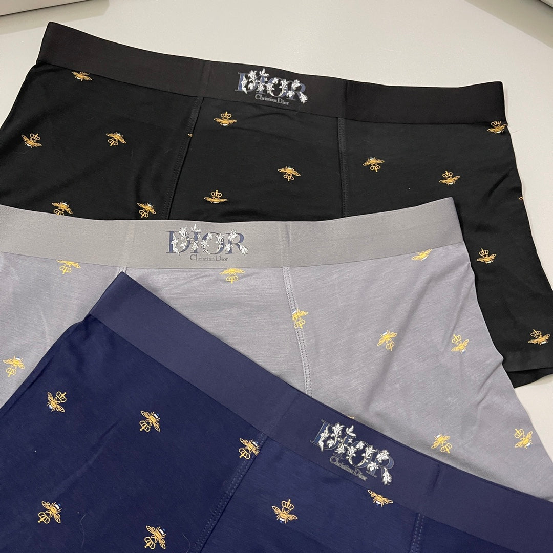 Dior Small Bee Motifs Men's Boxer Briefs - 3-Piece Box