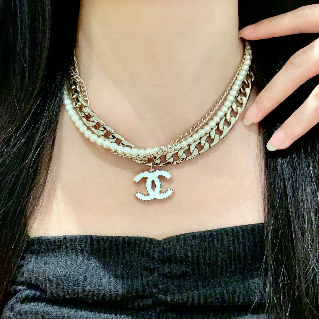 Martin Graham pendant necklace in polished metal-tone – main product view