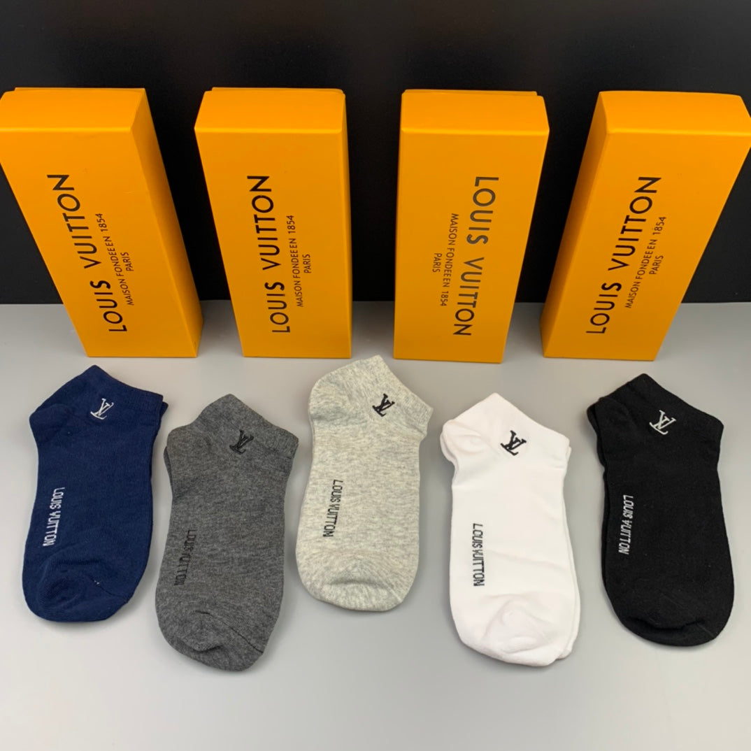 Louis Vuitton Small Initial Ankle Socks - 5-Pair Set