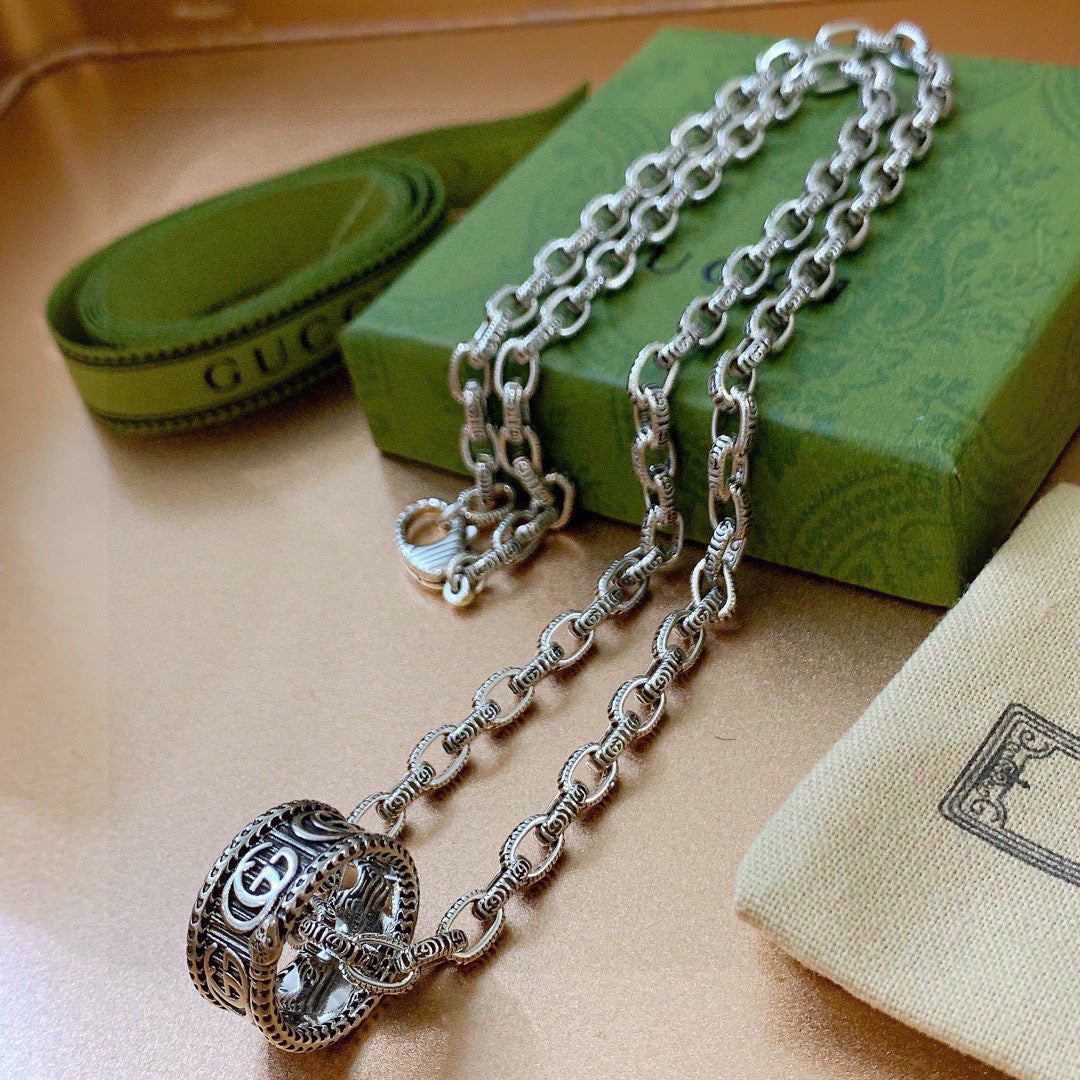 Martin Graham pendant necklace in polished metal-tone – main product view