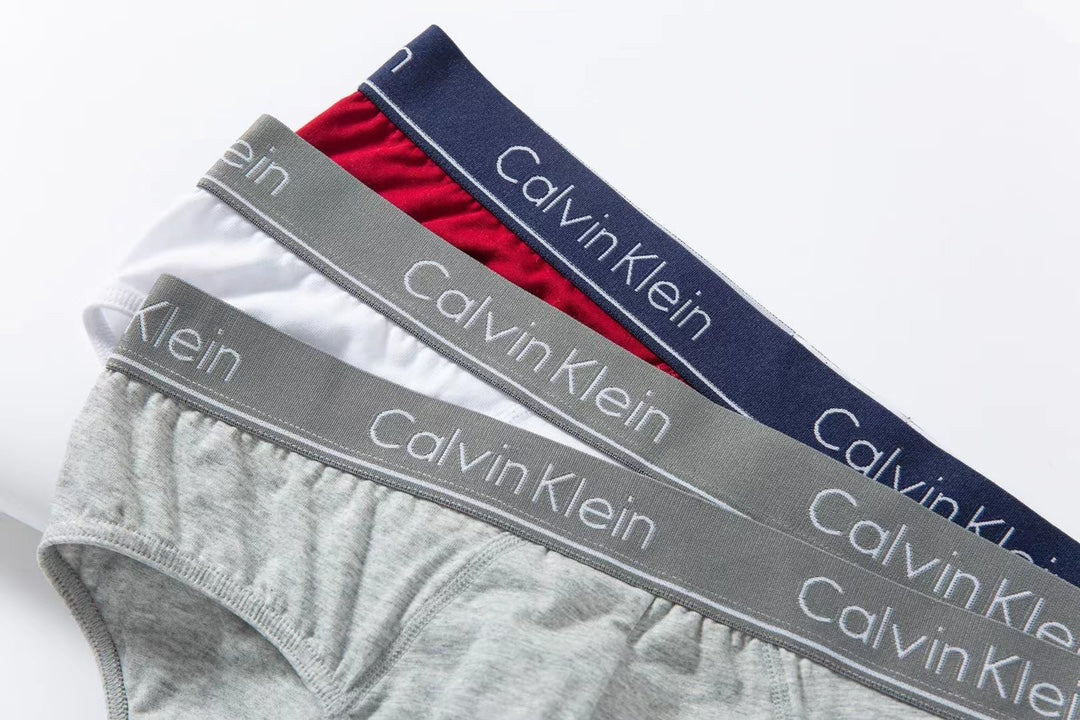 Calvin Klein Cotton Embroidered-Style Logo Men's Briefs - 3-Piece Box