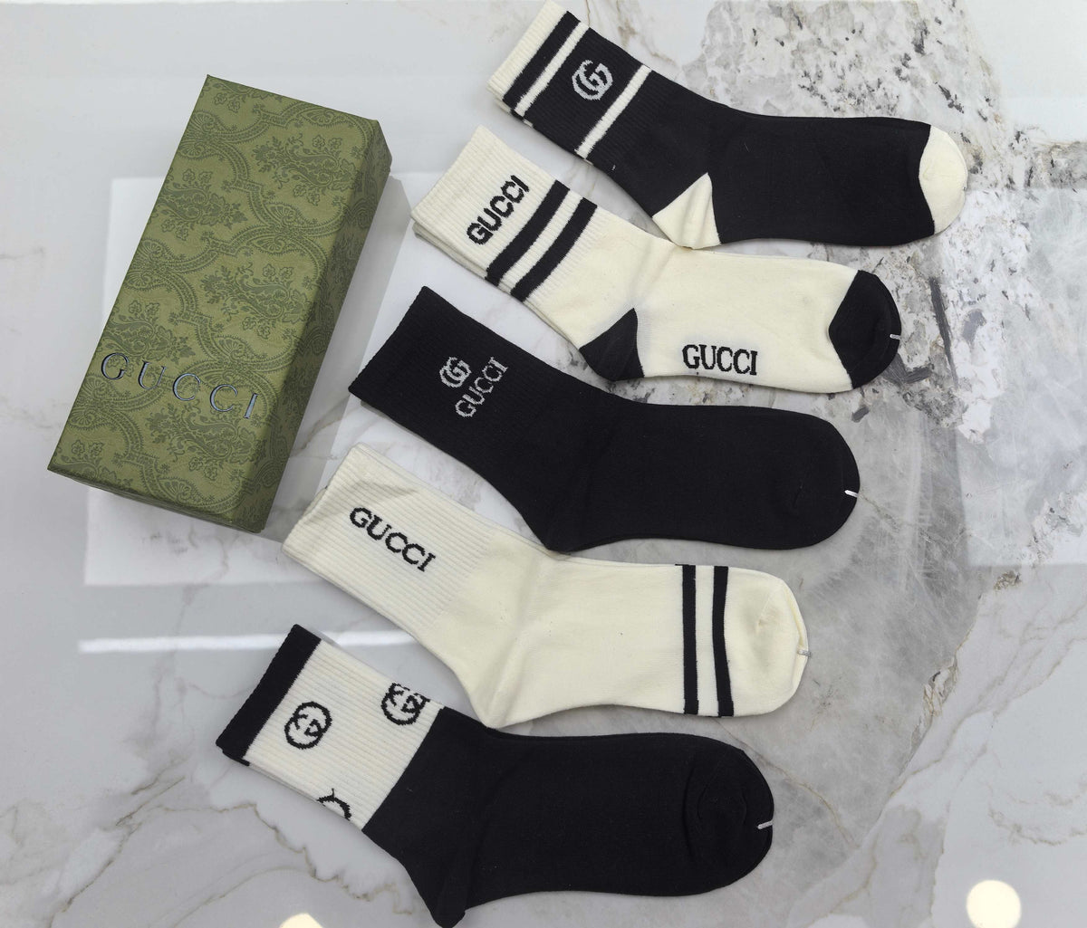 Gucci Cotton Crew Socks - 5-Pair Set
