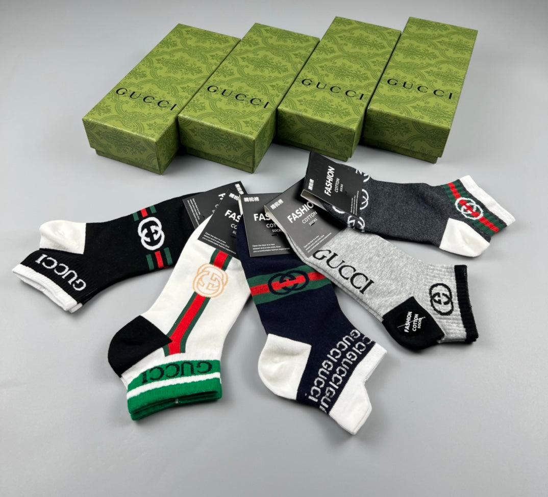 Gucci Cotton Breathable Socks – 5-Pair Pack