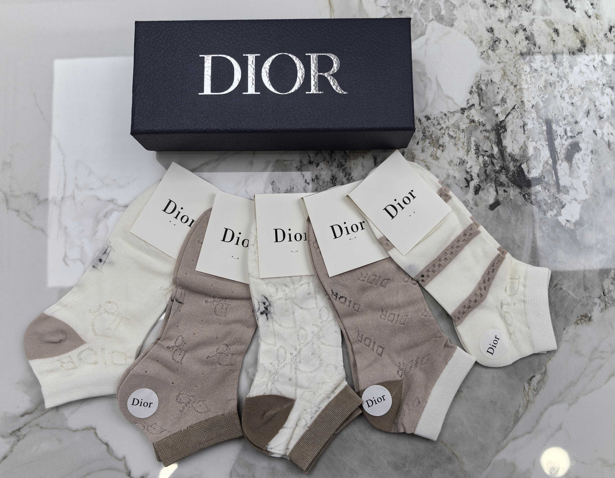 Dior No-Show Socks - 5-Pair Set