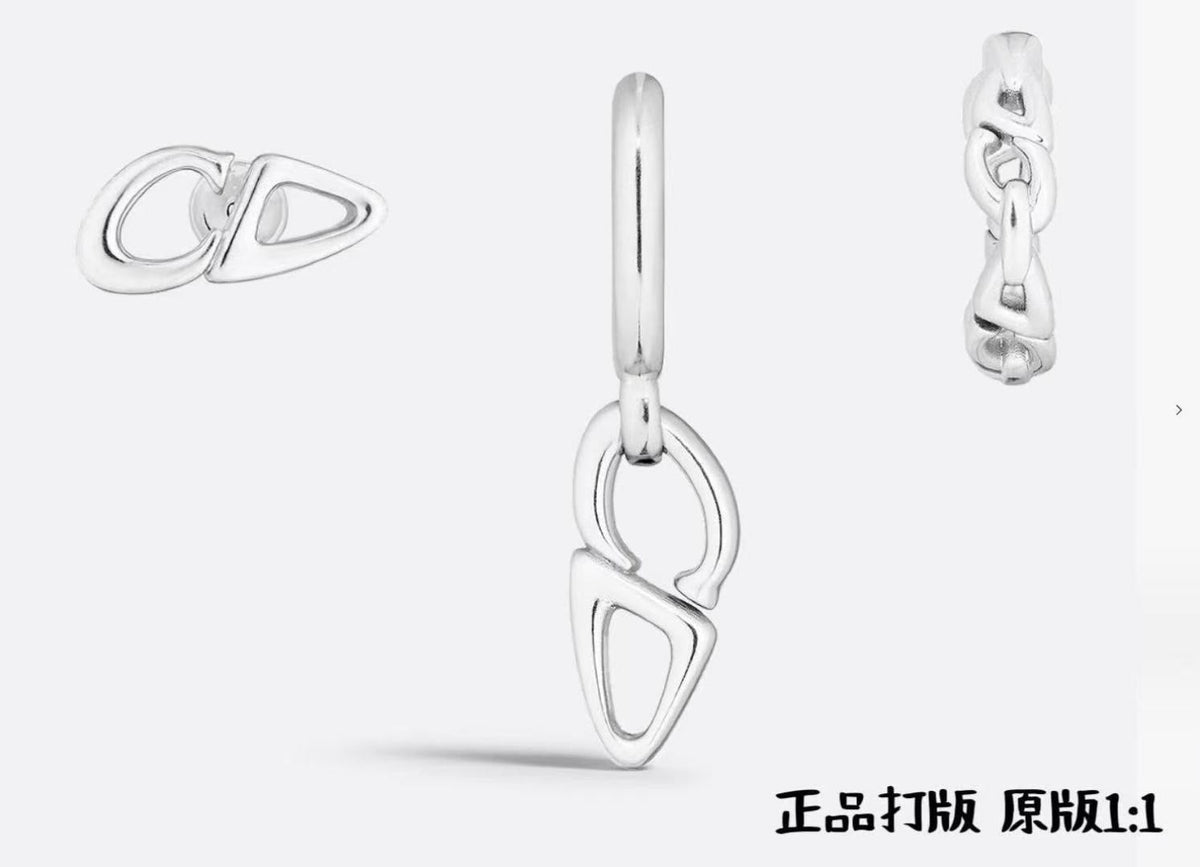 Martin Graham stud earrings in polished metal-tone – front view