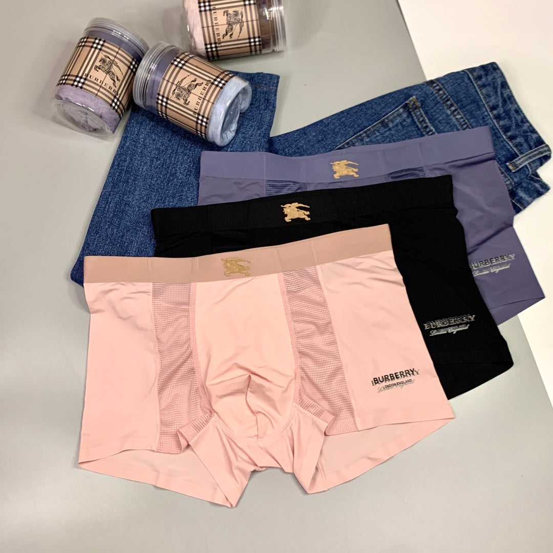 Burberry Small Embroidered Motifs Men's Boxer Briefs - 3-Piece Box