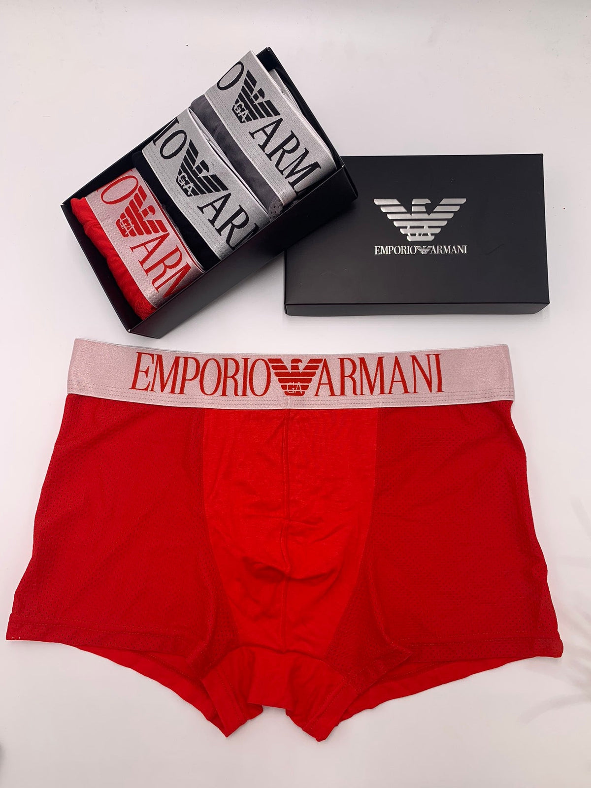 Emporio Armani Modal Visible All-Over Pattern And Logo Details Men's Boxer Briefs
