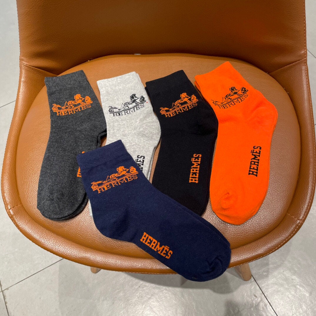 Hermes Ankle Socks - Box of 5 Pairs