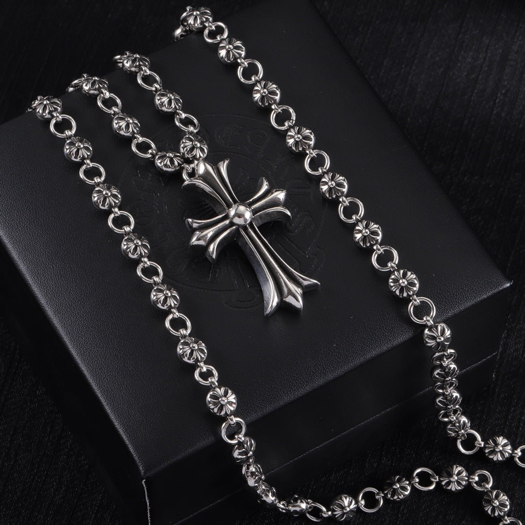 Martin Graham pendant necklace in polished metal-tone – front product view