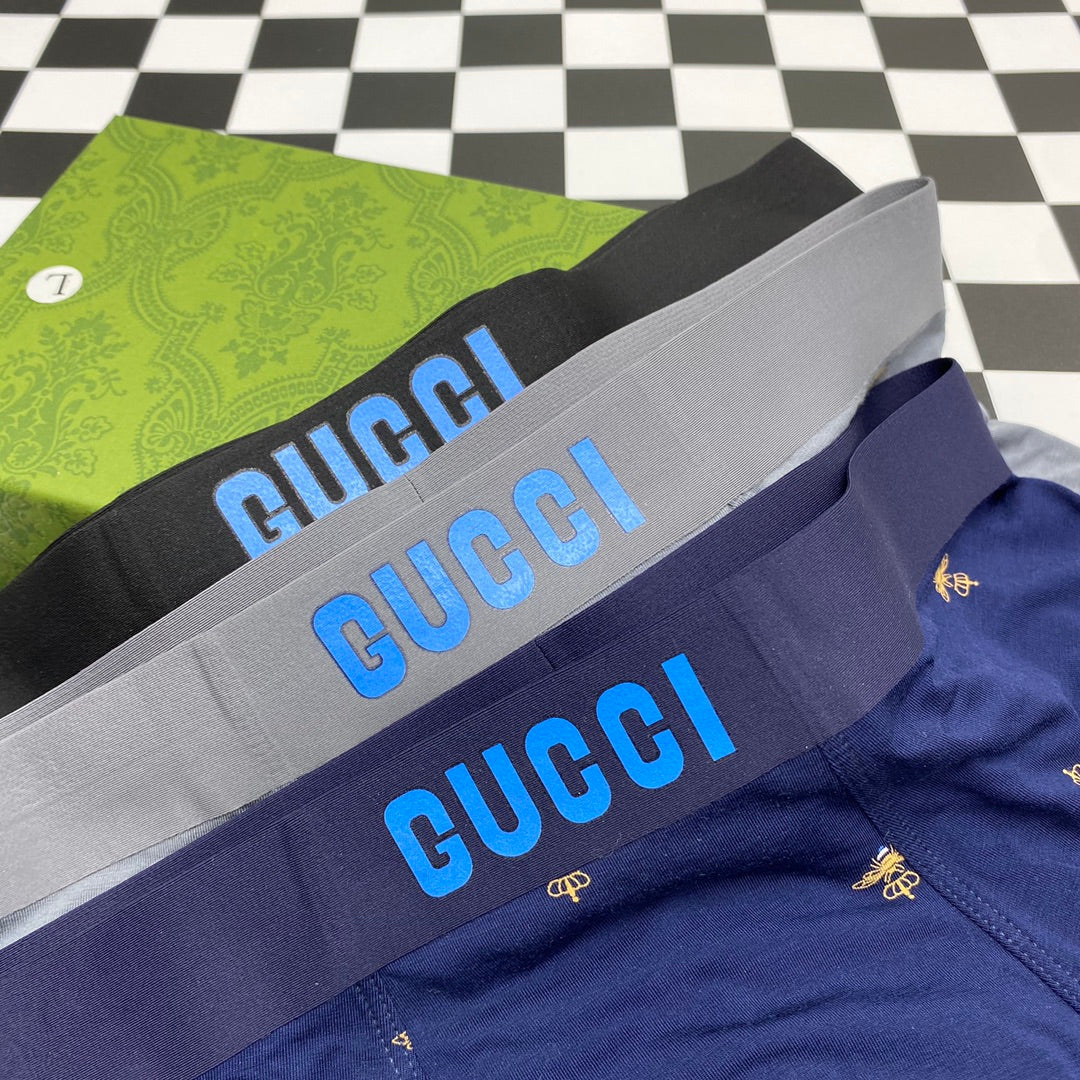 Gucci Bee Motifs Men's Boxer Briefs - 3-Piece Box