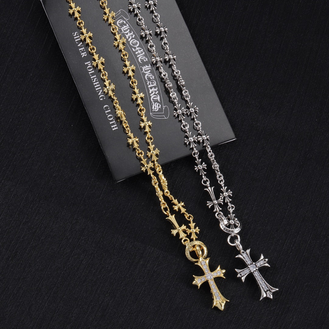 Martin Graham pendant necklace in polished metal-tone – front product view