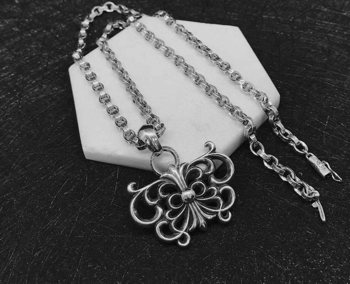 Martin Graham pendant necklace in polished metal-tone – front product view