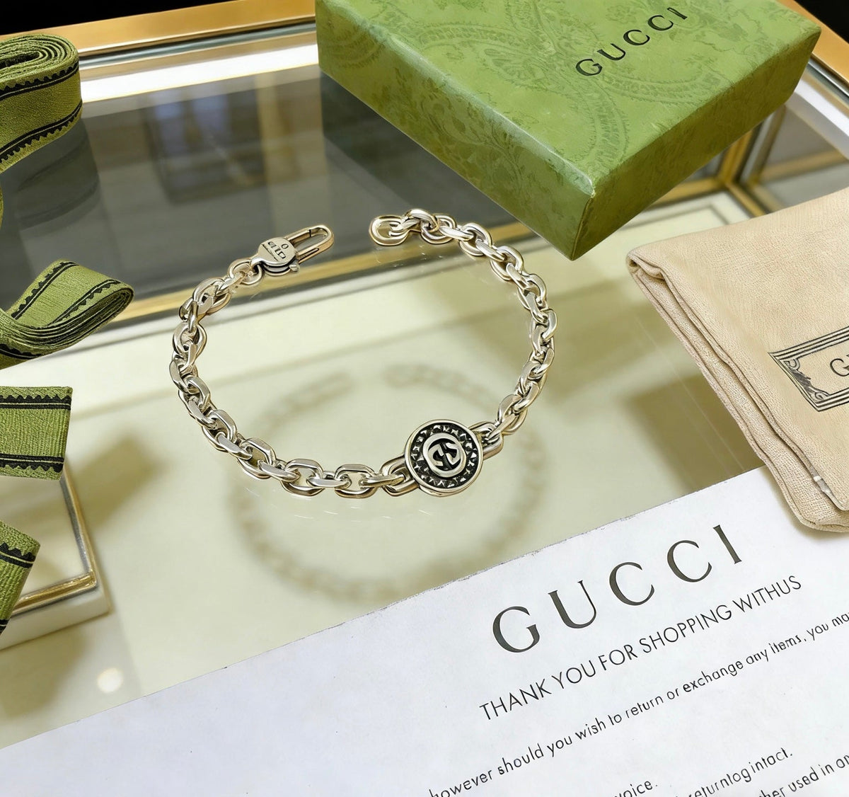 Martin Graham bracelet in polished metal-tone – front product view