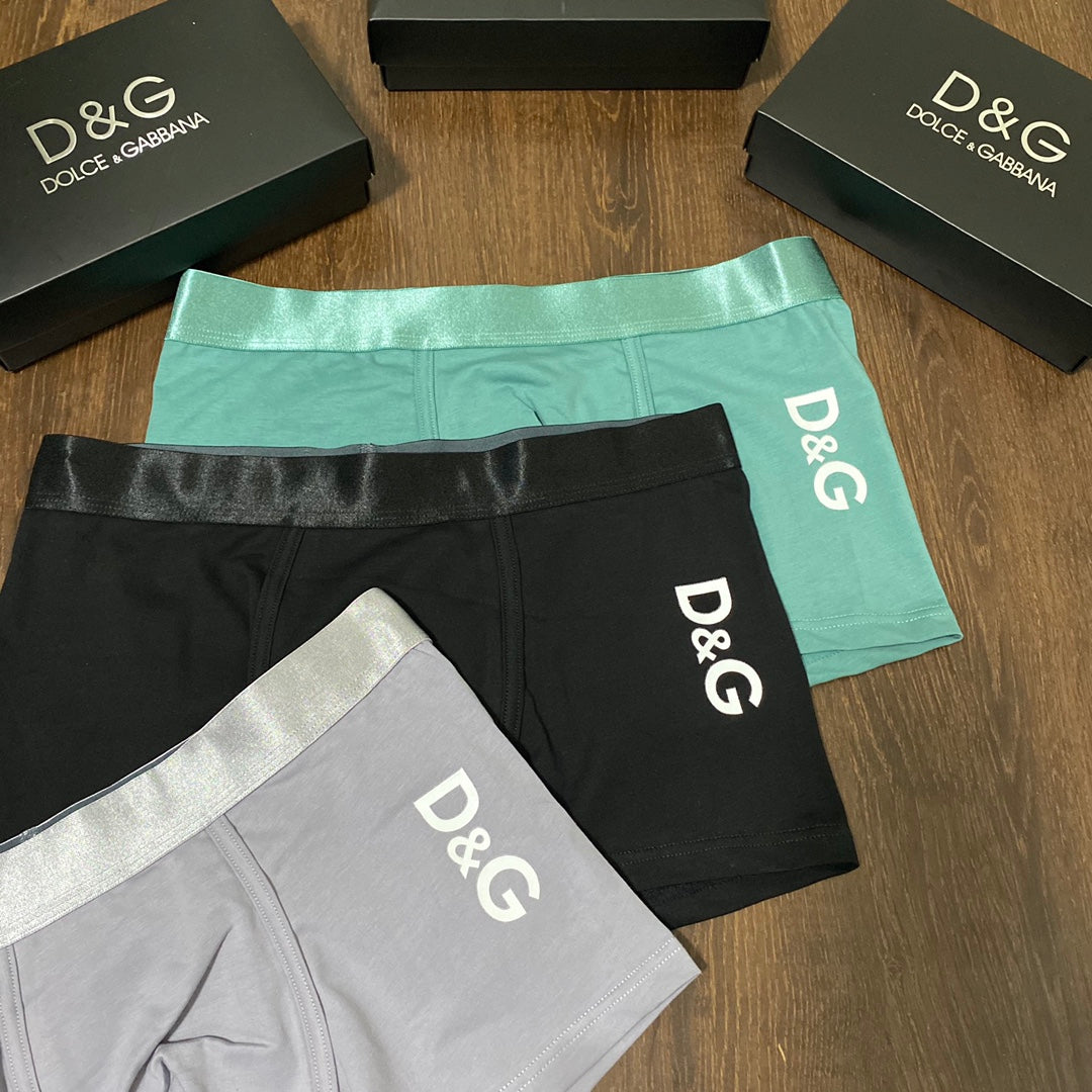 Dolce & Gabbana Clean Wordmark Men's Boxer Briefs - 3-Piece Box
