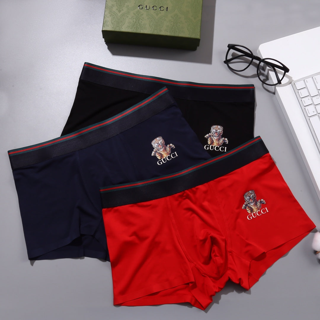 Gucci Tiger-Embroidered Modal-Blend Boxer Briefs - Box of 3