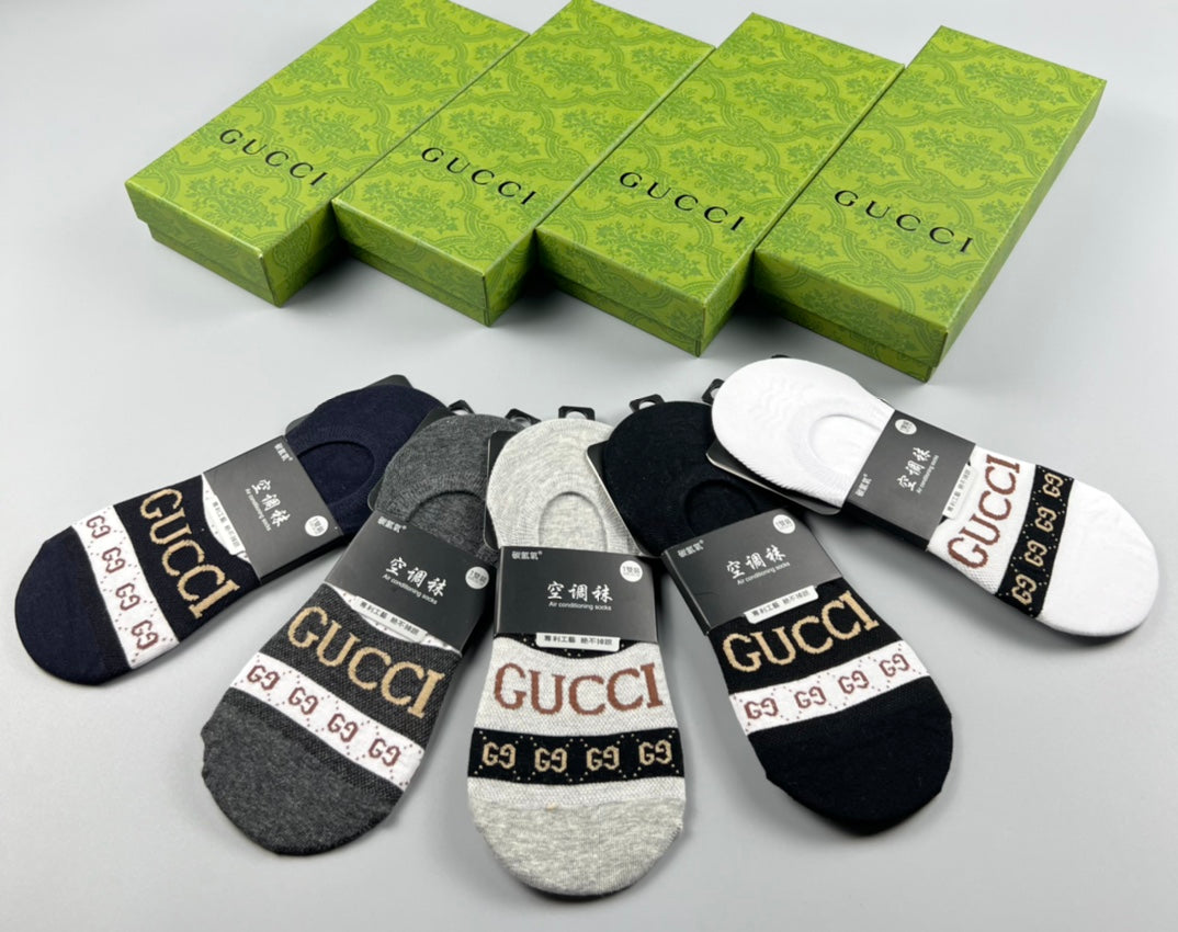 Gucci Cotton No-Show Socks - 5-Pair Set