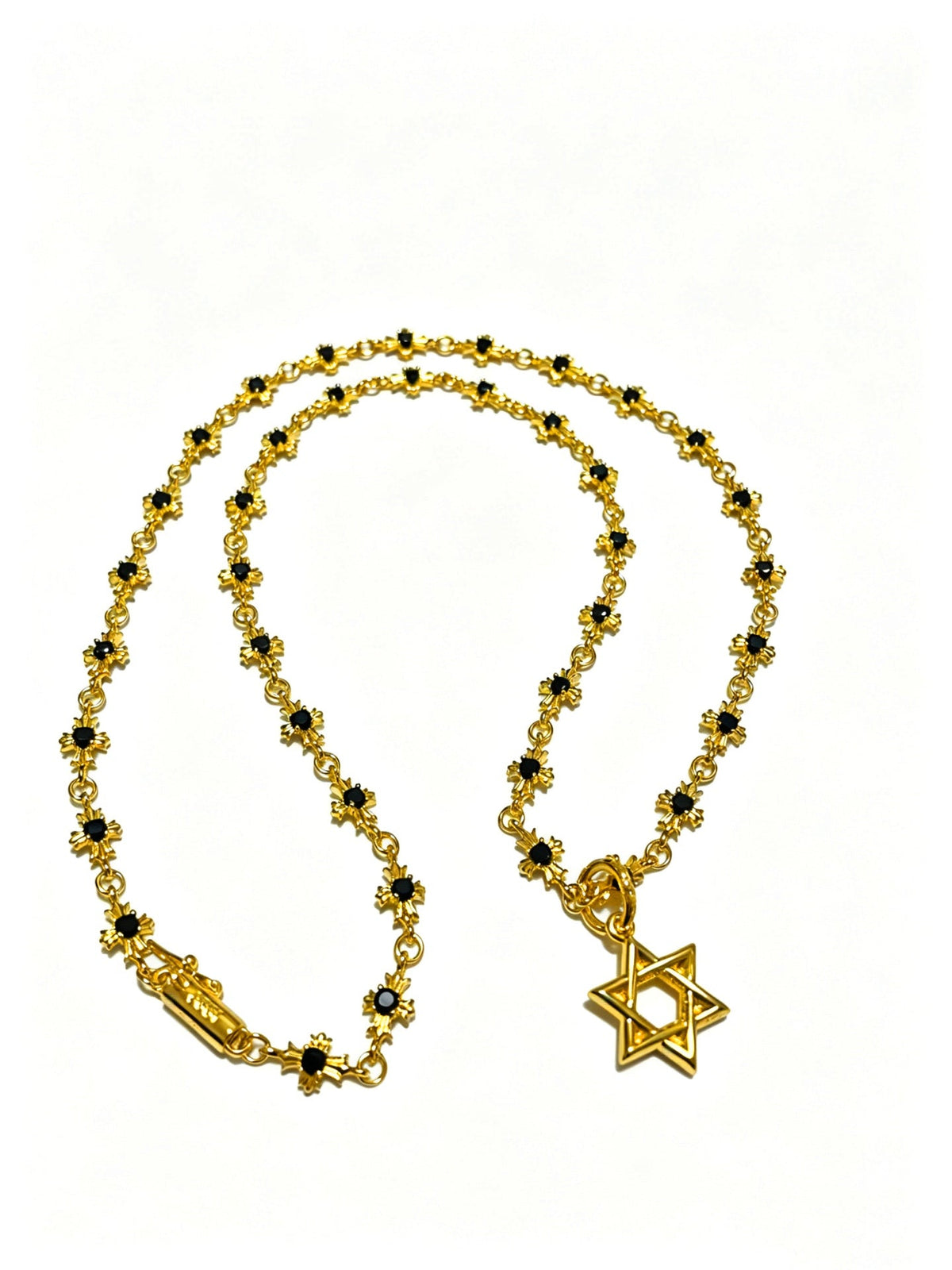 Martin Graham pendant necklace in polished metal-tone – front product view