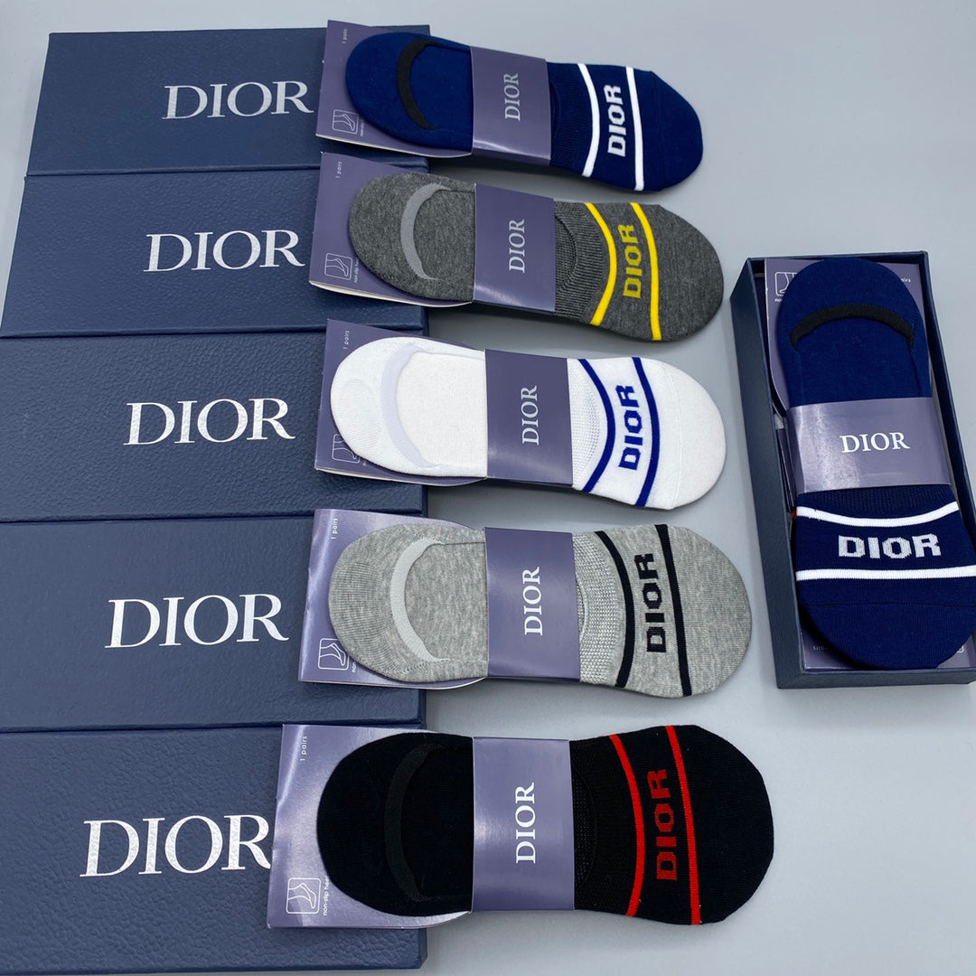 Dior Colourful Stripe No-Show Socks