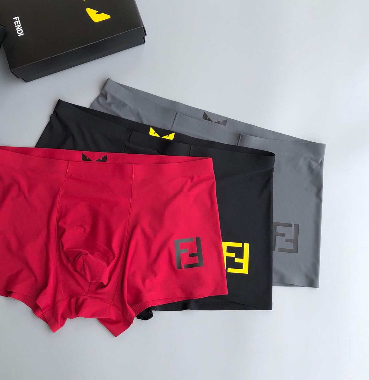 Fendi Goat-milk silk Eye Graphics Men's Boxer Briefs - 3-Piece Box