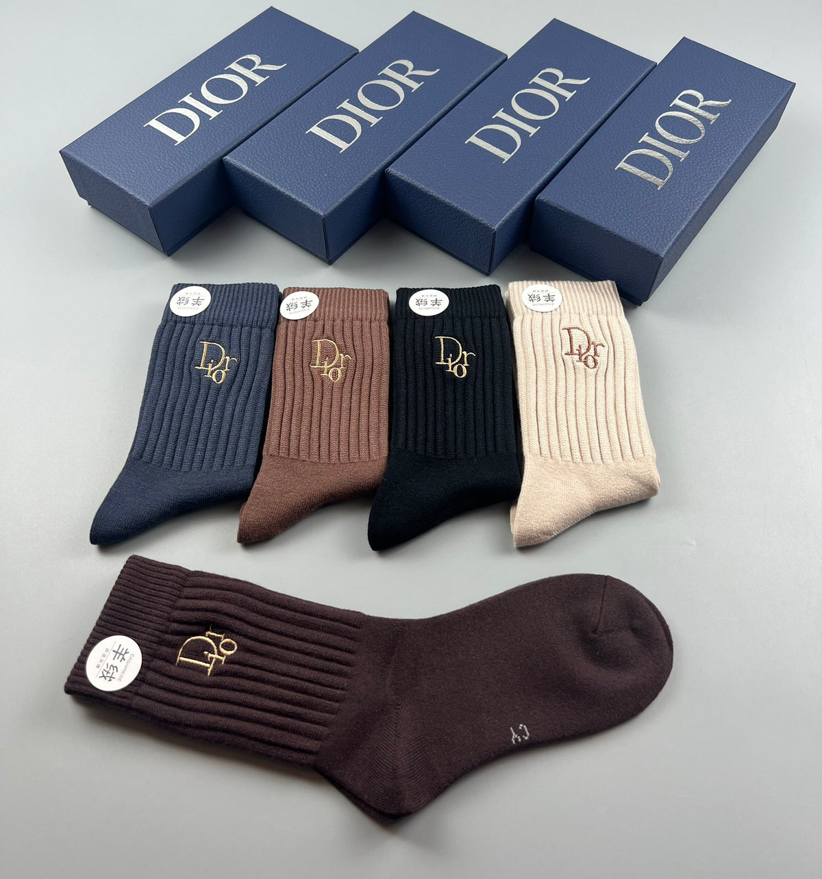 Dior Small Emblem Crew Socks - 5-Pair Set