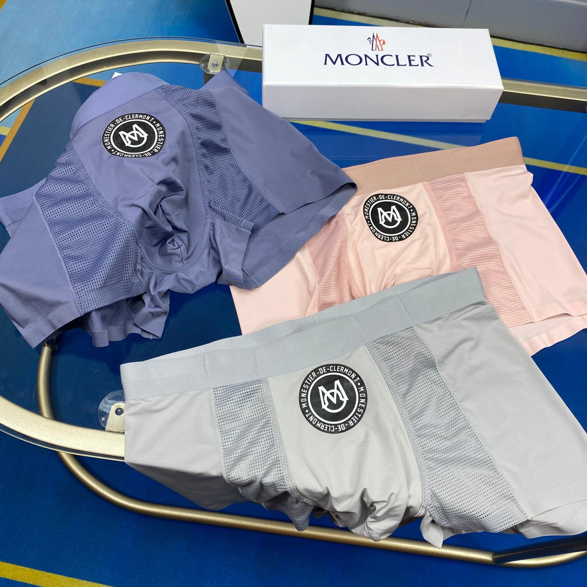 Moncler Cotton Circular Patch Men's Boxer Briefs - 3-Piece Box