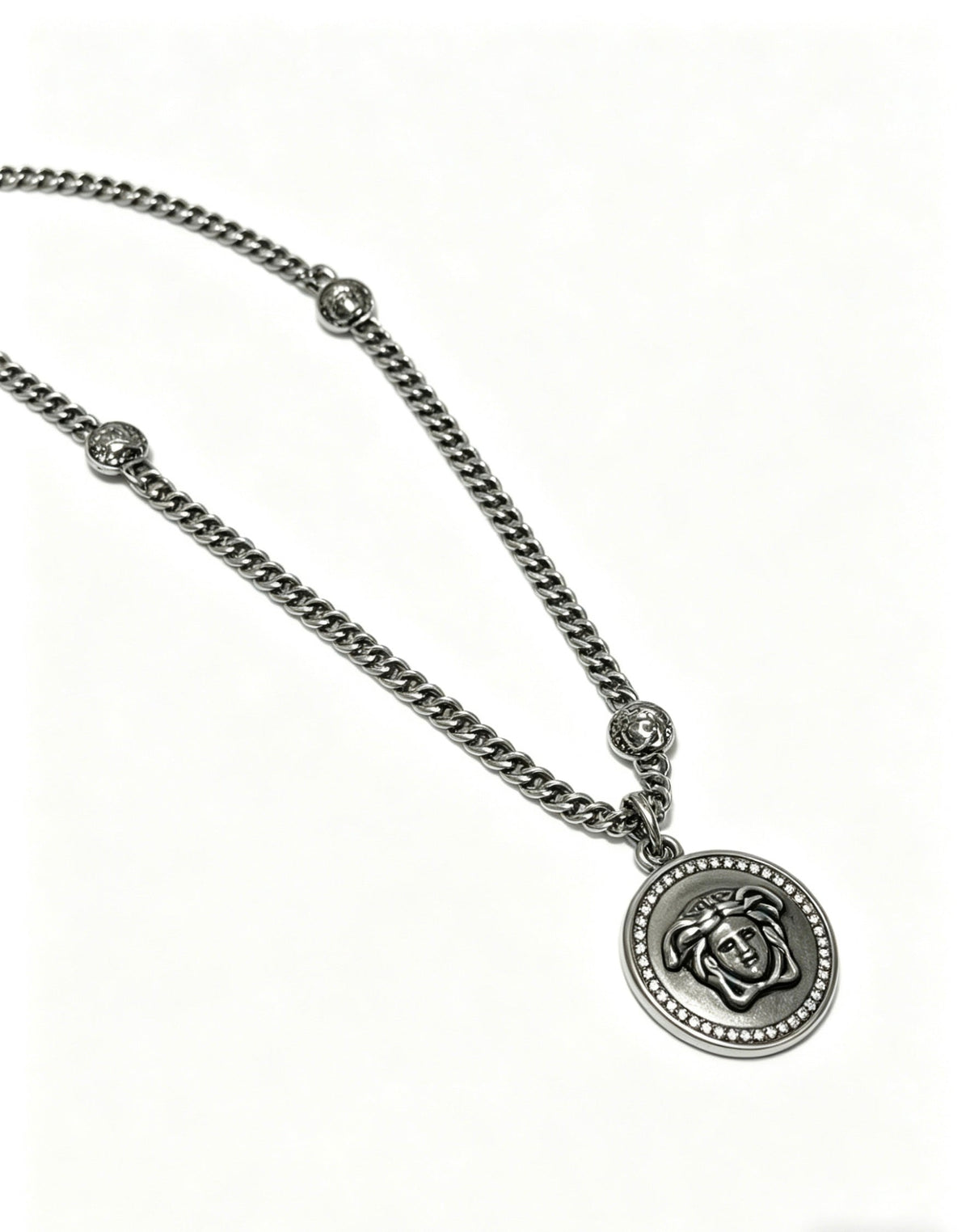 Martin Graham pendant necklace in polished metal-tone – front product view