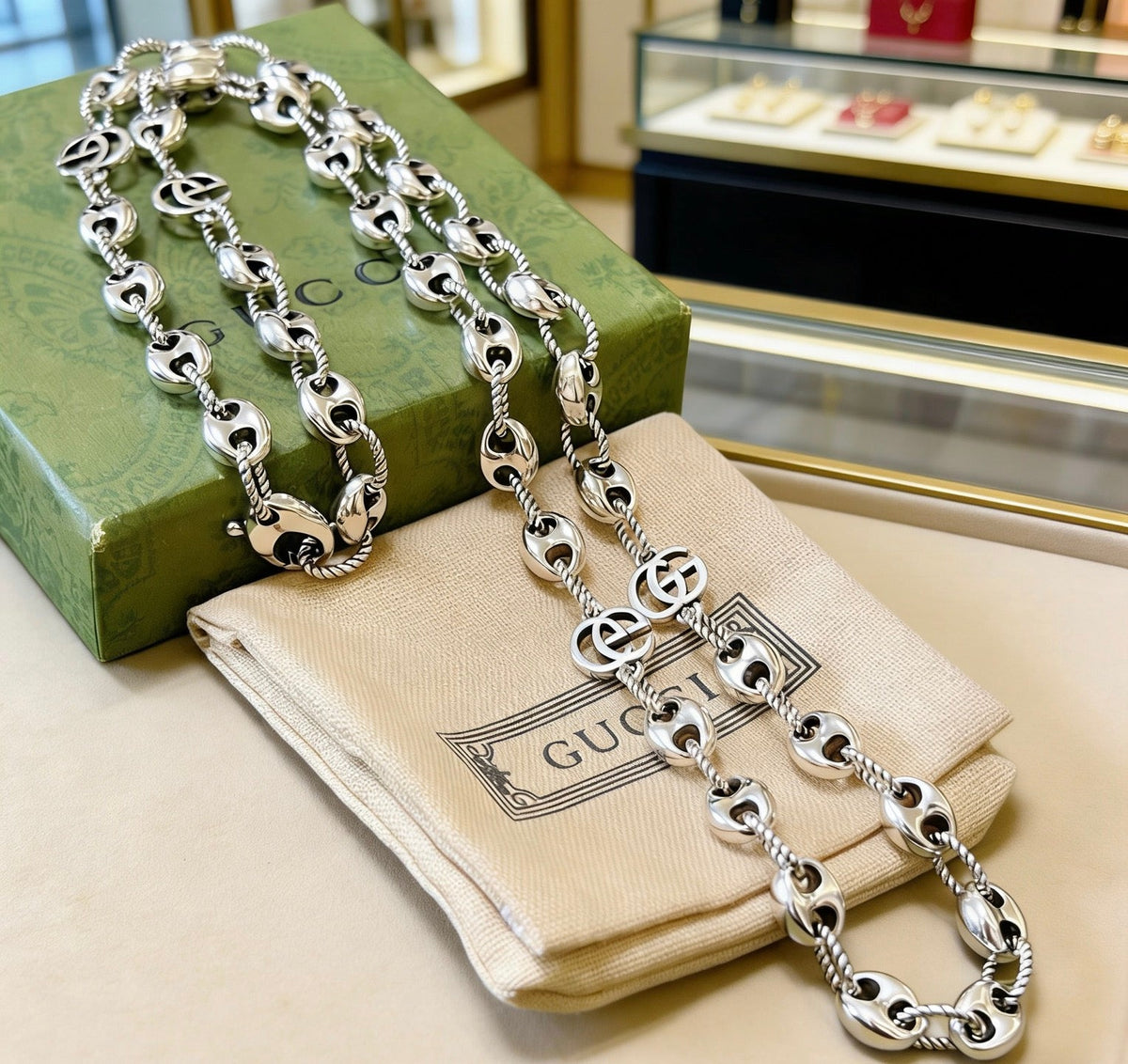 Martin Graham pendant necklace in polished metal-tone – front product view