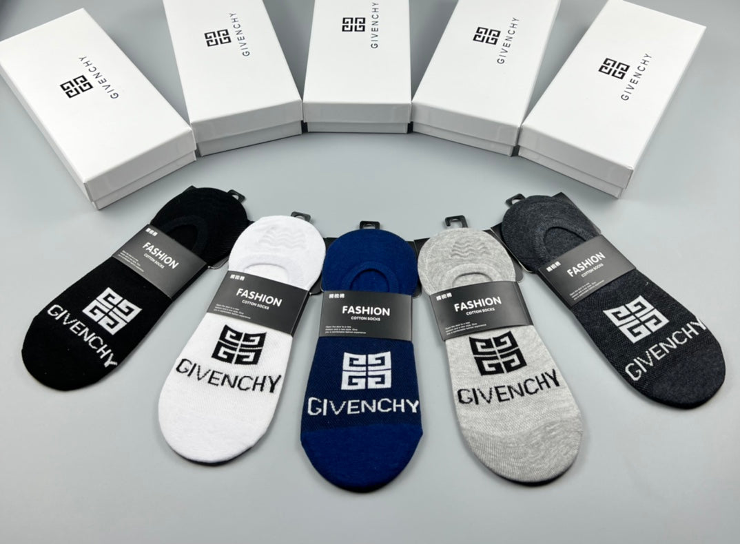 Givenchy Cotton No-Show Socks - 5-Pair Set
