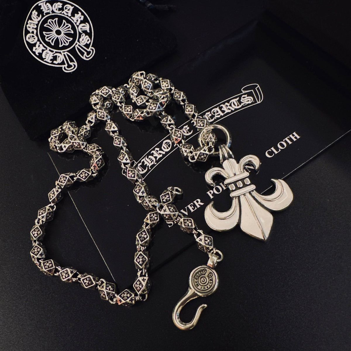Martin Graham pendant necklace in polished metal-tone – front product view