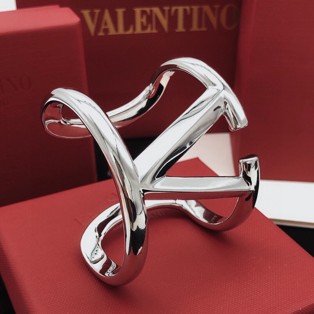 Martin Graham cuff bracelet in polished metal-tone – front view