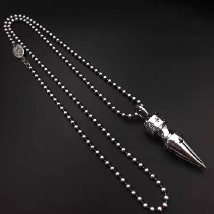Martin Graham pendant necklace in polished metal-tone – front product view